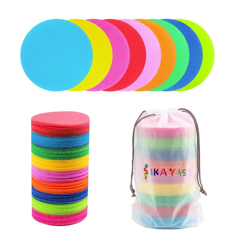 IKAYAS 81 Pcs Carpet Spots Markers Floor Dots Carpet Circles Carpet Markers for Classroom Elementary School Teacher Supplies, Carpet Floor Dots Spots for Kids Social Distancing - Image 1